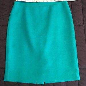 J. Crew Teal Wool No. 2 Pencil Skirt Size 4P